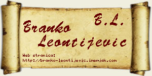 Branko Leontijević vizit kartica